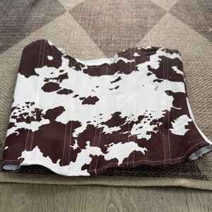Miaou Chocolate and Ivory Patterned Corset Top